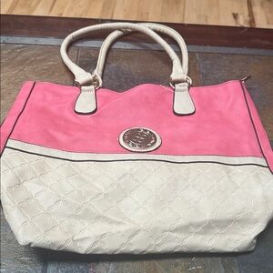 Stylish Pink and Cream Women's Tote Bag